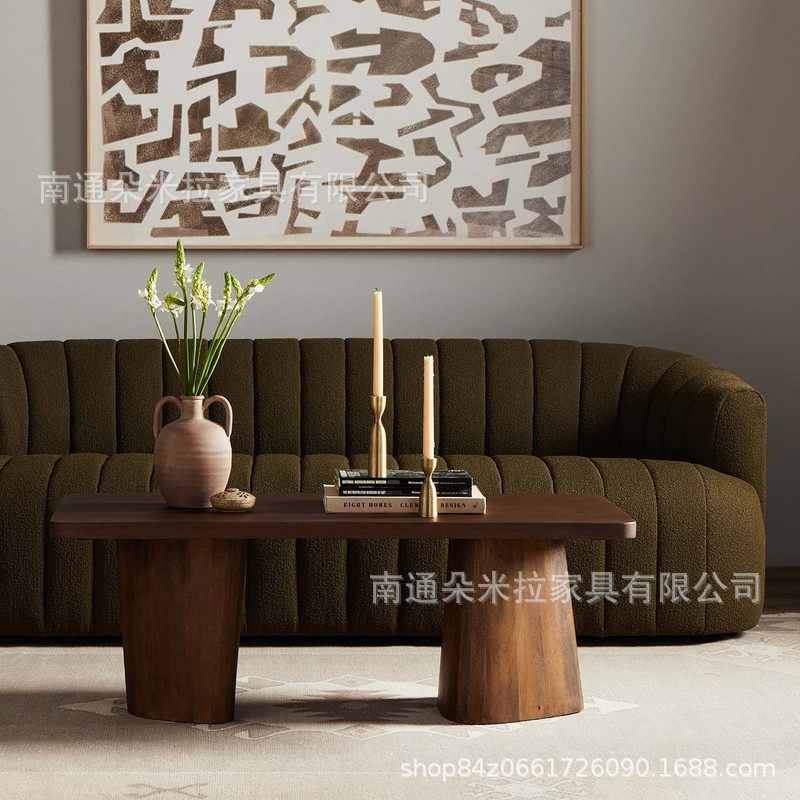 中古风实木茶几客厅家用创意茶台现代简约茶桌酒店小户型民宿咖啡