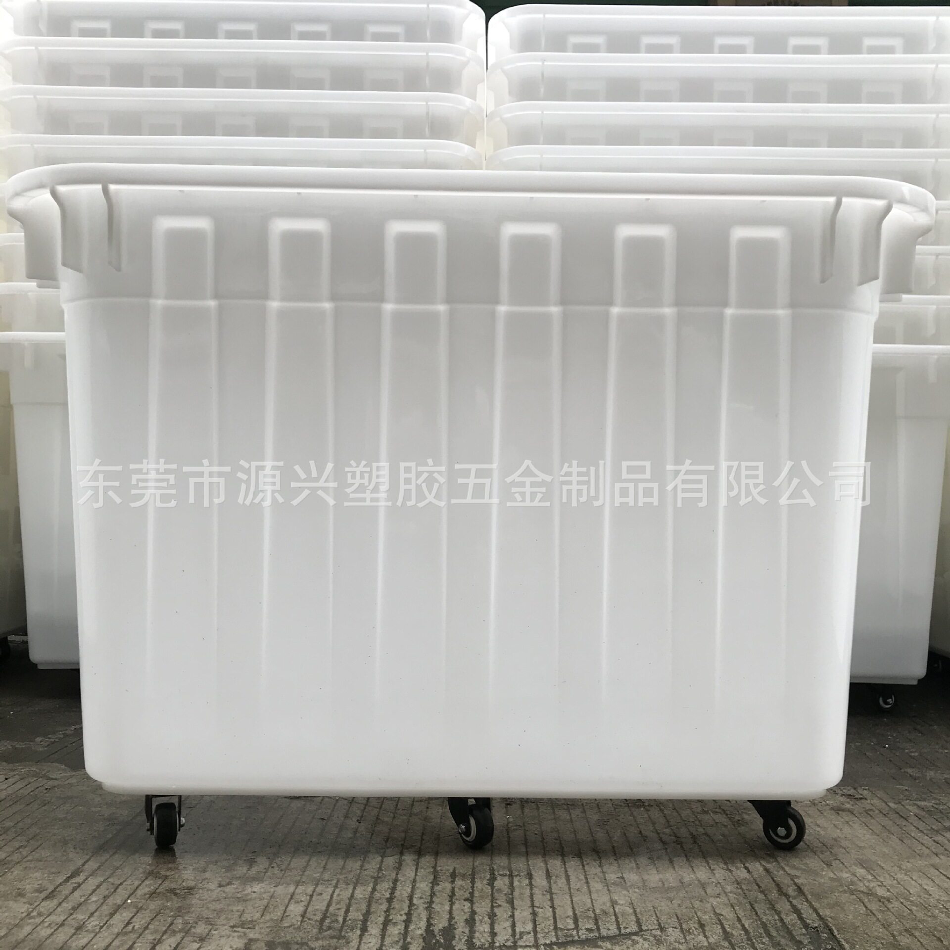 包安装轮子600L车间手推周转箱服装收纳胶筐快递分拣框瓷砖浸泡桶