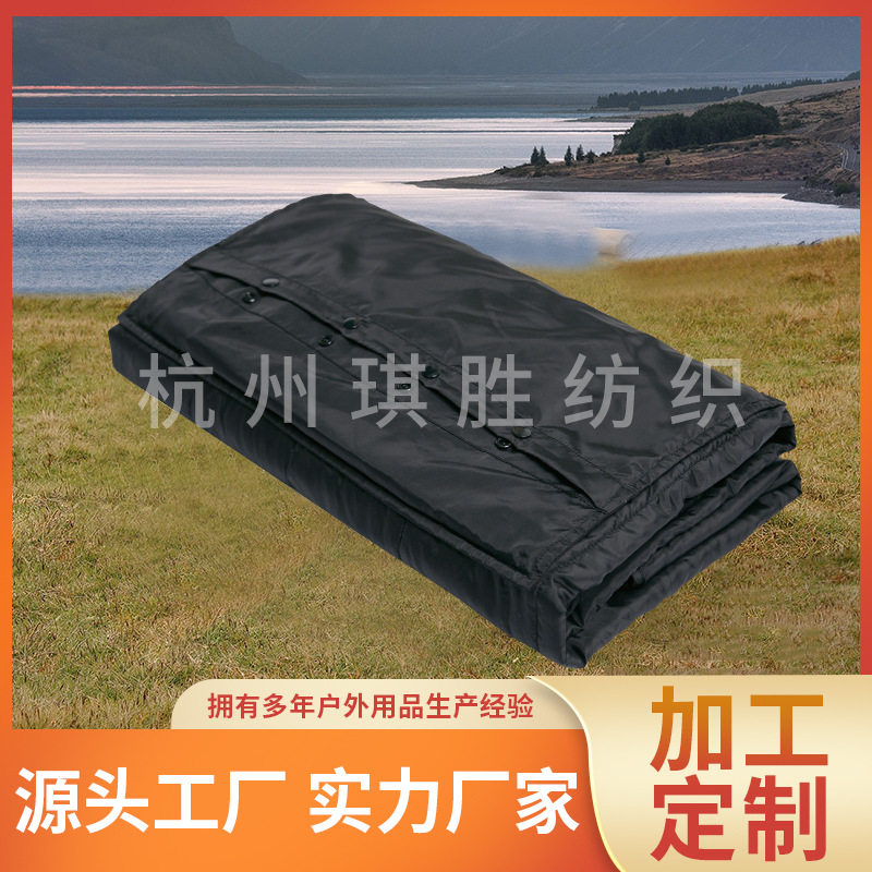 手提款纯色四合扣反向收纳袋户外毯多用途户外垫野餐用品柔软枕头