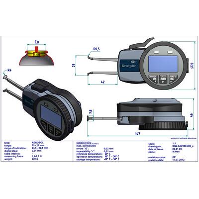 优势供应kroeplin数显式气雾罐测量卡规AE2100