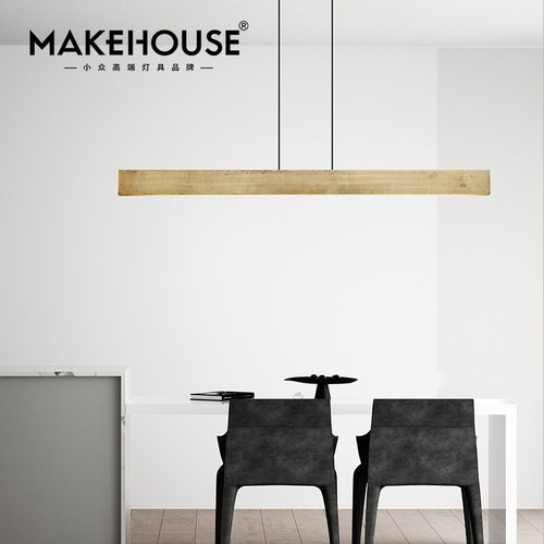 全铜餐厅吊灯火烧铜艺术做旧个性设计工作室岛台吧台极简约现代