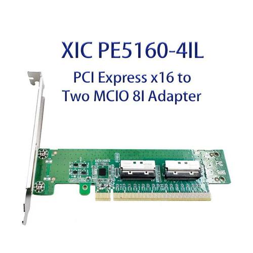 PE5160-4IL PCIe5.0 x16转MCIO 8I转接板 需主板支持拆分