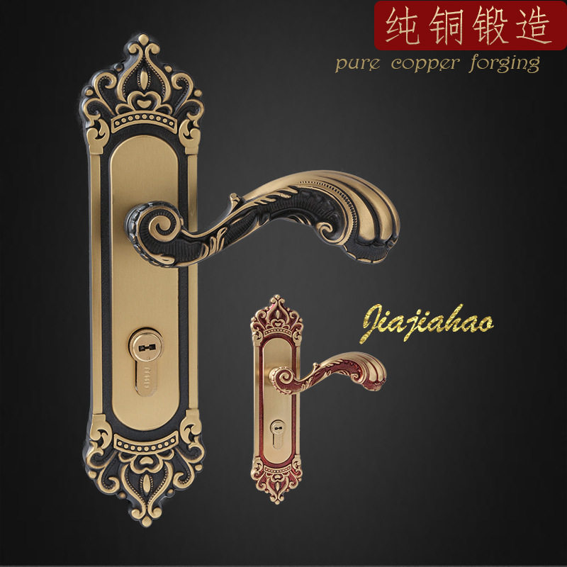 纯铜欧式中式全铜门锁