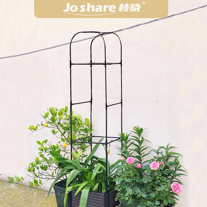 枝晓定制圆顶种植箱套装种菜支架杆菜架子植物丝瓜爬藤架带轮移动