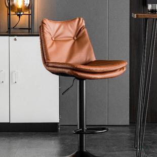 吧台椅子现代简约靠背收银北欧旋转前台高脚吧凳家用升降铁艺吧椅