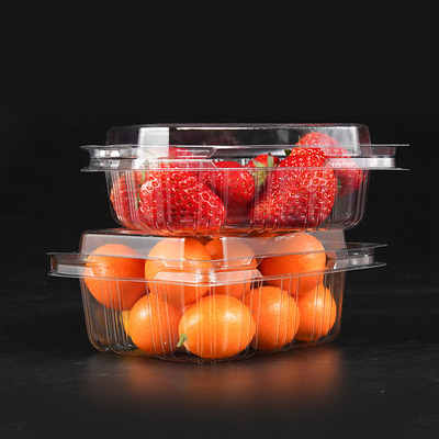 石图里 水果包装盒一斤装一次性水果盒透明塑料包装打包盒子500g