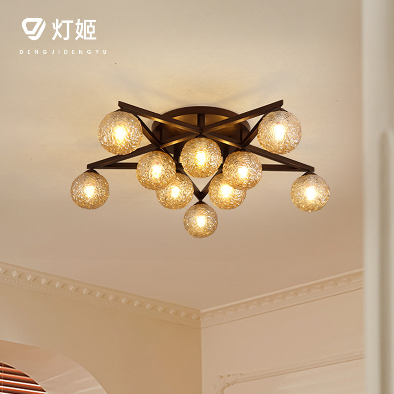 法式中古水晶球设计师吸顶灯