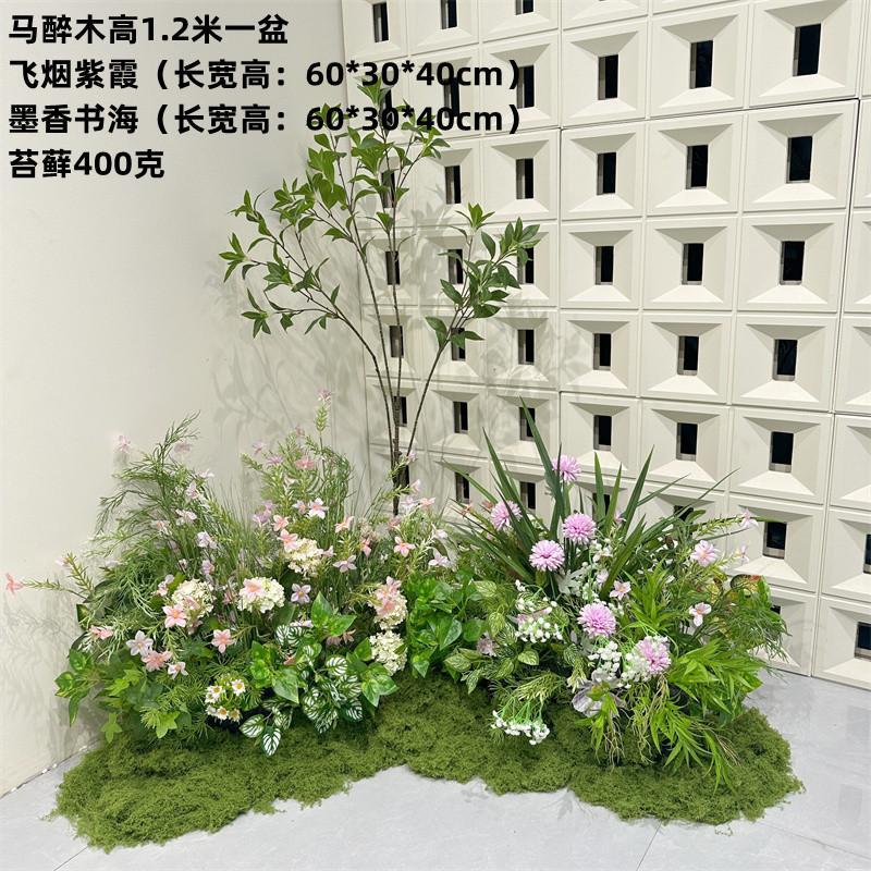 仿真花排假花隔断绿植套装花槽花箱仿生花草造景装饰假花艺地排花