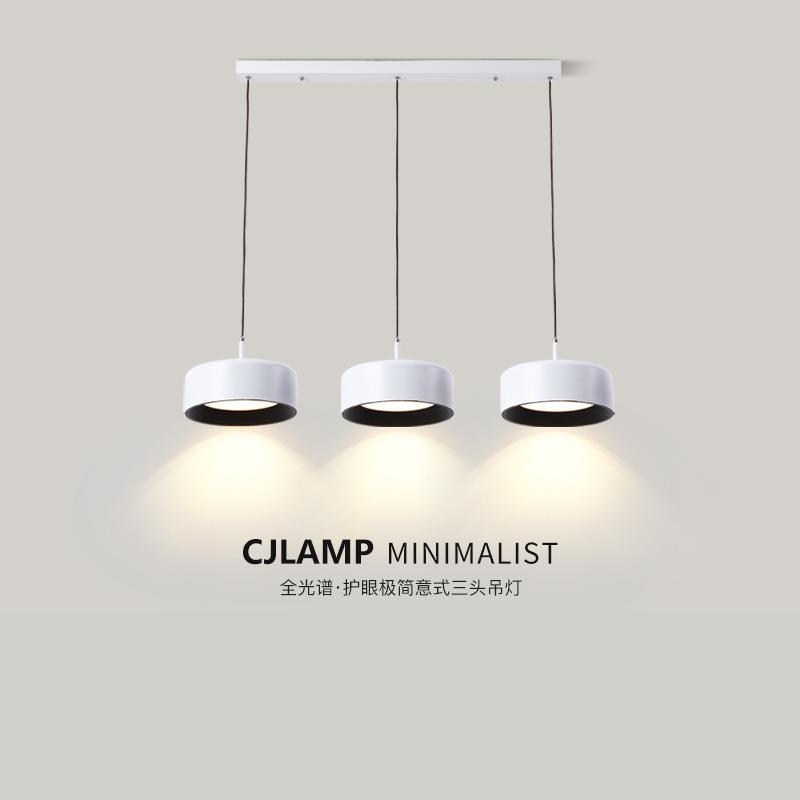创极简意式餐厅灯三头长吊灯北欧设计师现代简约餐桌吧台智能灯具