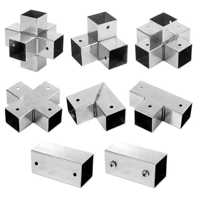 25mm不锈钢方管接头活动铁管钢管连接件方管固定方管连接配件