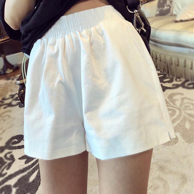 运动短裤女春夏新款高腰显瘦宽松休闲百搭松紧腰外穿a字阔腿热裤