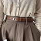 高级感细腰带真皮女士百搭裤 配牛仔裤 带配饰 棕色皮带女款 2025新款