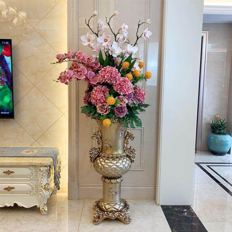 落地大花瓶欧式家居别墅玄关客厅摆件插花大号装饰树脂花瓶蓝色,家居饰品,花瓶,淘宝优惠券,粉丝福利购,淘宝优惠卷