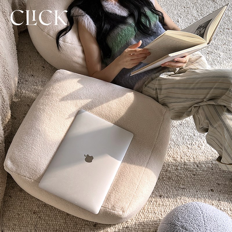 极速Click北欧imns风羊羔绒坐垫墩子豆腐块地板房间豆袋懒人沙发