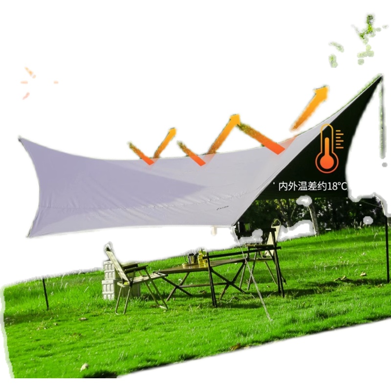 极速黑胶天幕帐篷k户外露营装备全套野营野餐防晒六角蝶形遮阳棚