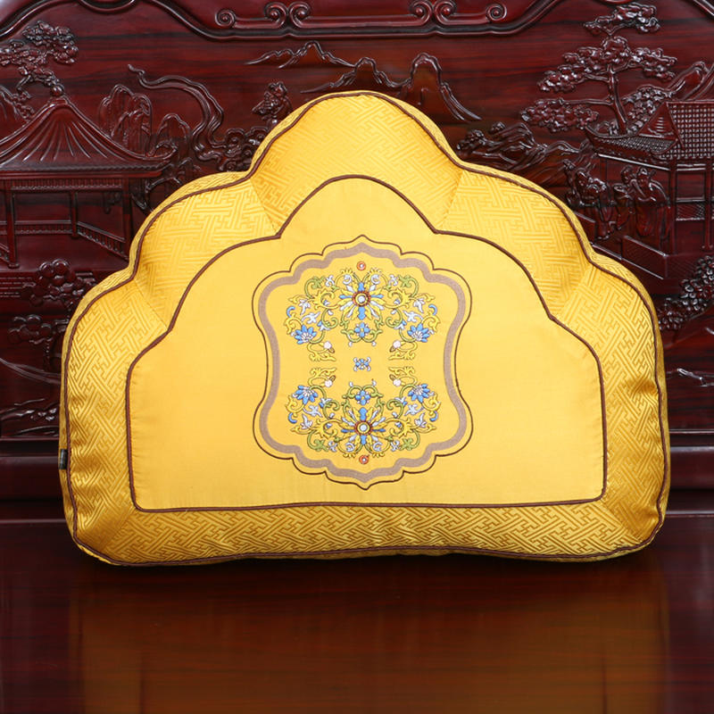 极速锦缎刺绣抱枕套沙发靠垫办公室腰枕床头靠Q背汽车护腰抱枕靠