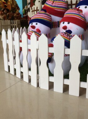 极速耶诞节装饰品120*25cm白色栅栏新年栏篱笆耶诞树场.景c围栏家