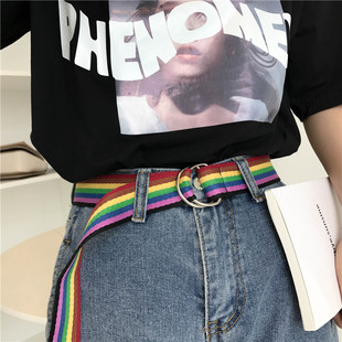 极速60 Styles Fashion rCanvas Nylon Belt For Women Men Punk
