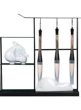 极速新中式毛笔架书房摆件样板房间会所I家居客厅办公室书桌面软