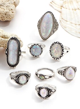 极速Summedr new 8pcs retro joint rings set fashion knuckle r