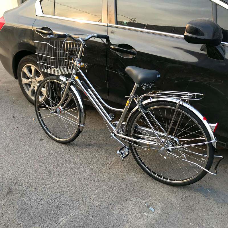 极速内变速日本自日本车复古通勤车子母车不锈钢S自行车内三速感