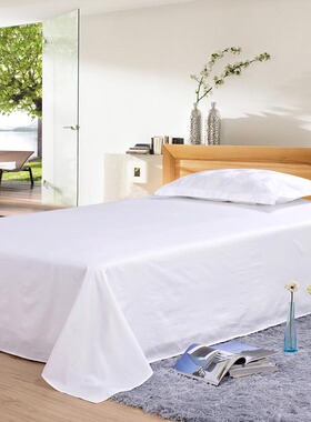 极速五星级客房床上用品纯棉60S高支高密O白色贡缎单件床罩床单