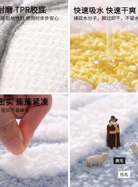 极速Flocking doormat kitchen absorbent mat Obathroom anti-sk