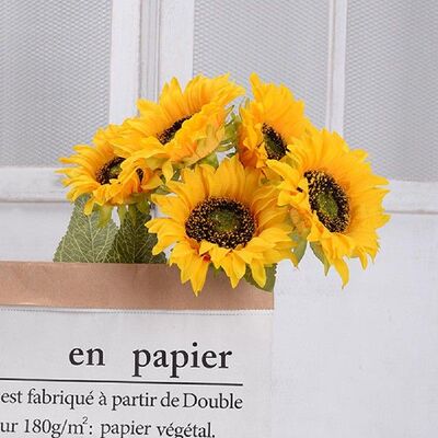 极速1pcs Artificial Sunuflower Realistic Silk Daisies DIY