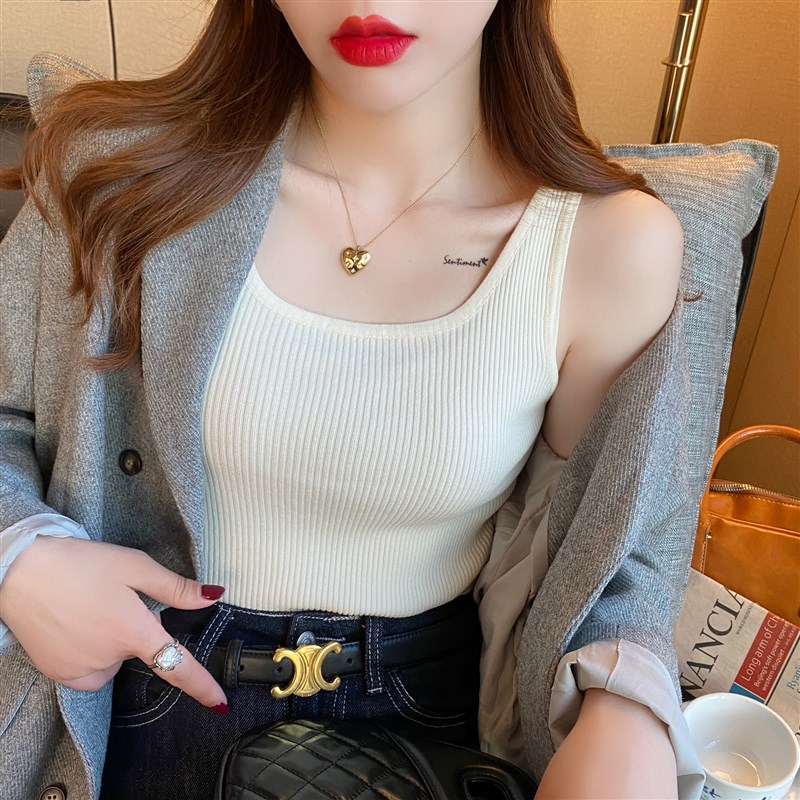 新品针织背心女内搭棕色打底吊带春夏新款2026Q爆款遮副乳外穿打
