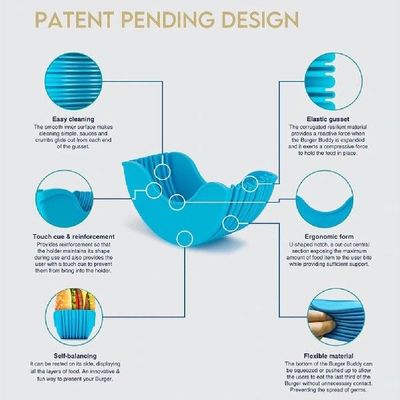 极速Silicone Burger Holders Reusable Sandwiches HoUlder Box