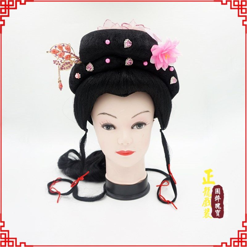新品正龙戏装 京剧戏曲戏剧服装京D剧越剧小旦花旦丫鬟假发 小姐