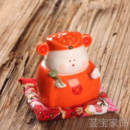 极速创意招财小财神陶瓷摆件家居饰品新年K开业送礼喜庆可爱桌面