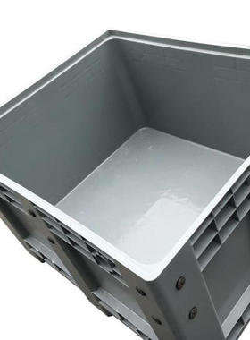 极速万尊封c闭式卡板箱灰色1200*1000*780mm堆高机托盘箱车间周转