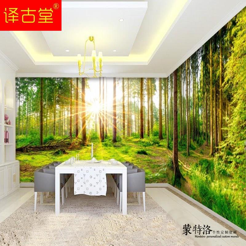 极速3d立体g树林风景电视背景墙壁纸温馨卧室客厅装饰贴画壁纸自图片