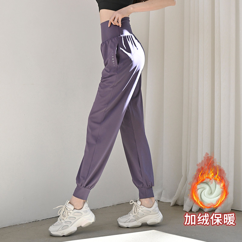 新品加绒a运动裤女士秋冬新款跑步专用健身裤保暖外穿宽松休闲瑜