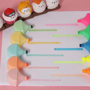 极速2023新款指尖陀螺萤光笔中B小学生用记号笔彩色粗划重点背书