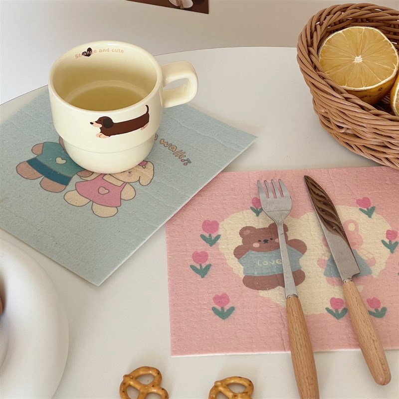 极速insd可爱天然木浆棉洗碗抹布擦锅神器去污百洁布家用厨房清洁