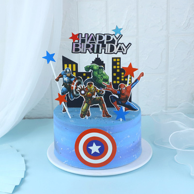 极速1set Spiderman Birthday PartCy Cake Decorations Super He