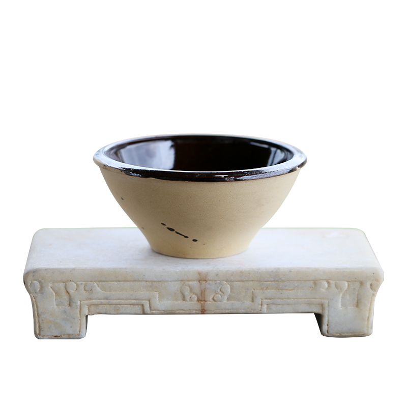 极速古朴粗陶盆《苑 姜永慧》微型碗莲睡莲无孔花盆水.生花卉专用