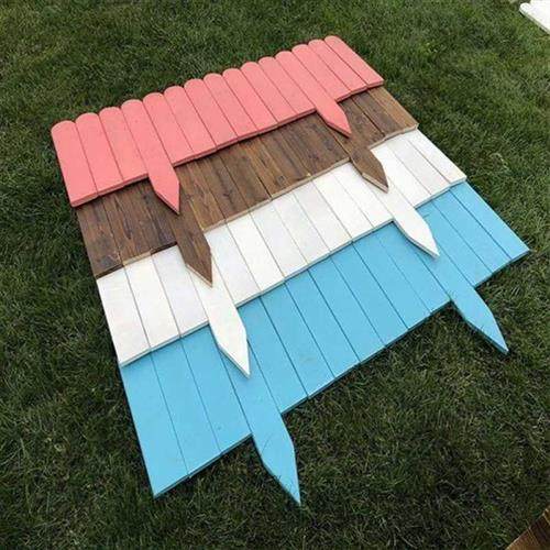 极速防腐碳化实木围栏p木栅栏弧形庭院装饰围墙草坪绿化栏杆木花