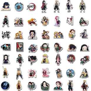 极速50/100Pcs Animme Sticker Demon Slayer Sticker Waterproof