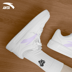 安踏板鞋轻松女鞋2026季新款低帮小白鞋初中学生青少年春季休闲鞋