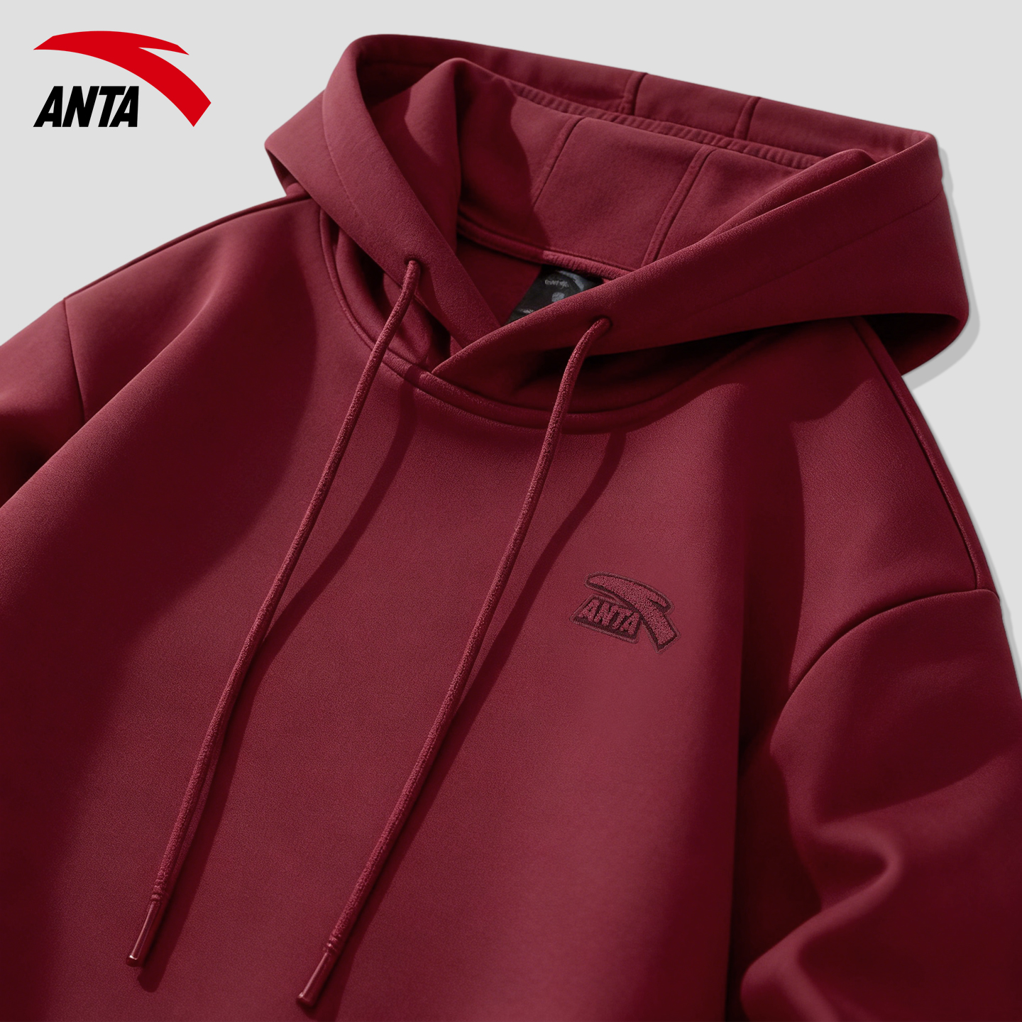 安踏连帽卫衣针织运动宽松女装