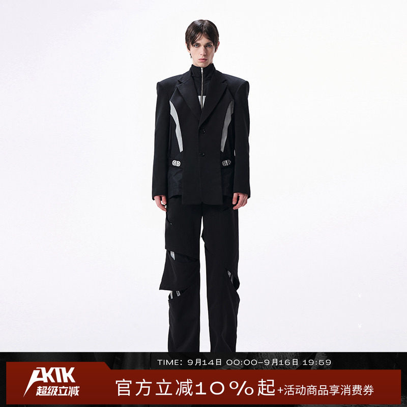 AKTK/ANNK 春夏新款 小众设计 假两件镂空拼接西装图片
