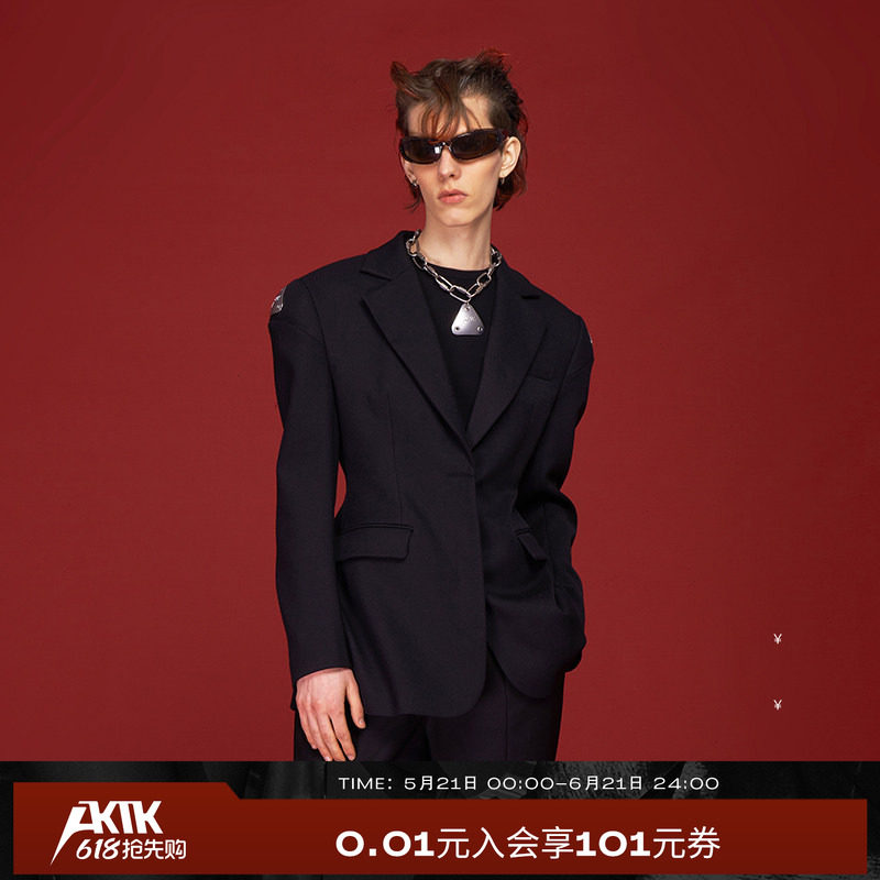 AKTK外套23秋冬新品小众设计无性别高级感廓形显瘦收腰西装西服