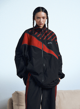AKTK外套 “Random Reboot”系列解构复古黑红印花运动外套夹克