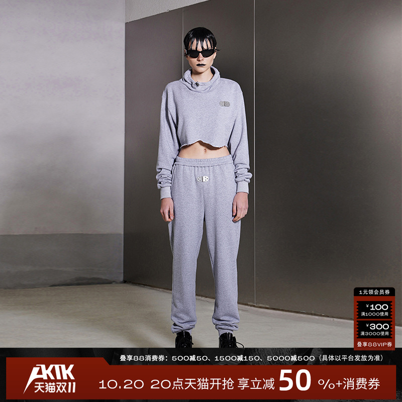 AKTK/ANNK 秋冬新款 小众设计 短打垫肩卫衣