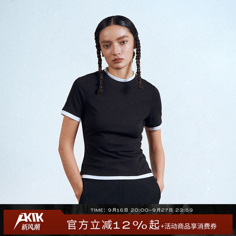 AKTK紧身三角硅胶短袖T恤图片