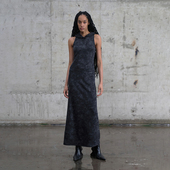 连帽裙子水洗肌理无袖 AKTK连衣裙2024秋季 新品 背心连衣裙