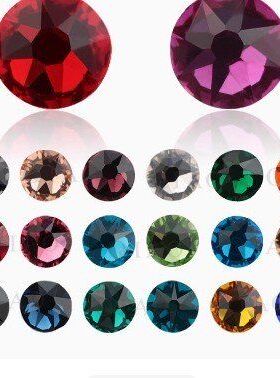 1440颗4mm金底彩色SS16八大八小平底钻圆形精品水晶K9禾服舞贴钻